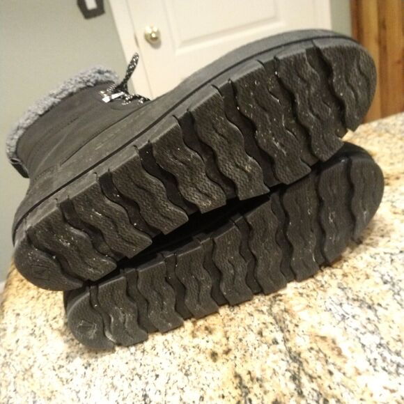 Sperry Juneau Lace Up Winter Boots Womens 10 Black Gray STS86817 - Picture 11 of 12